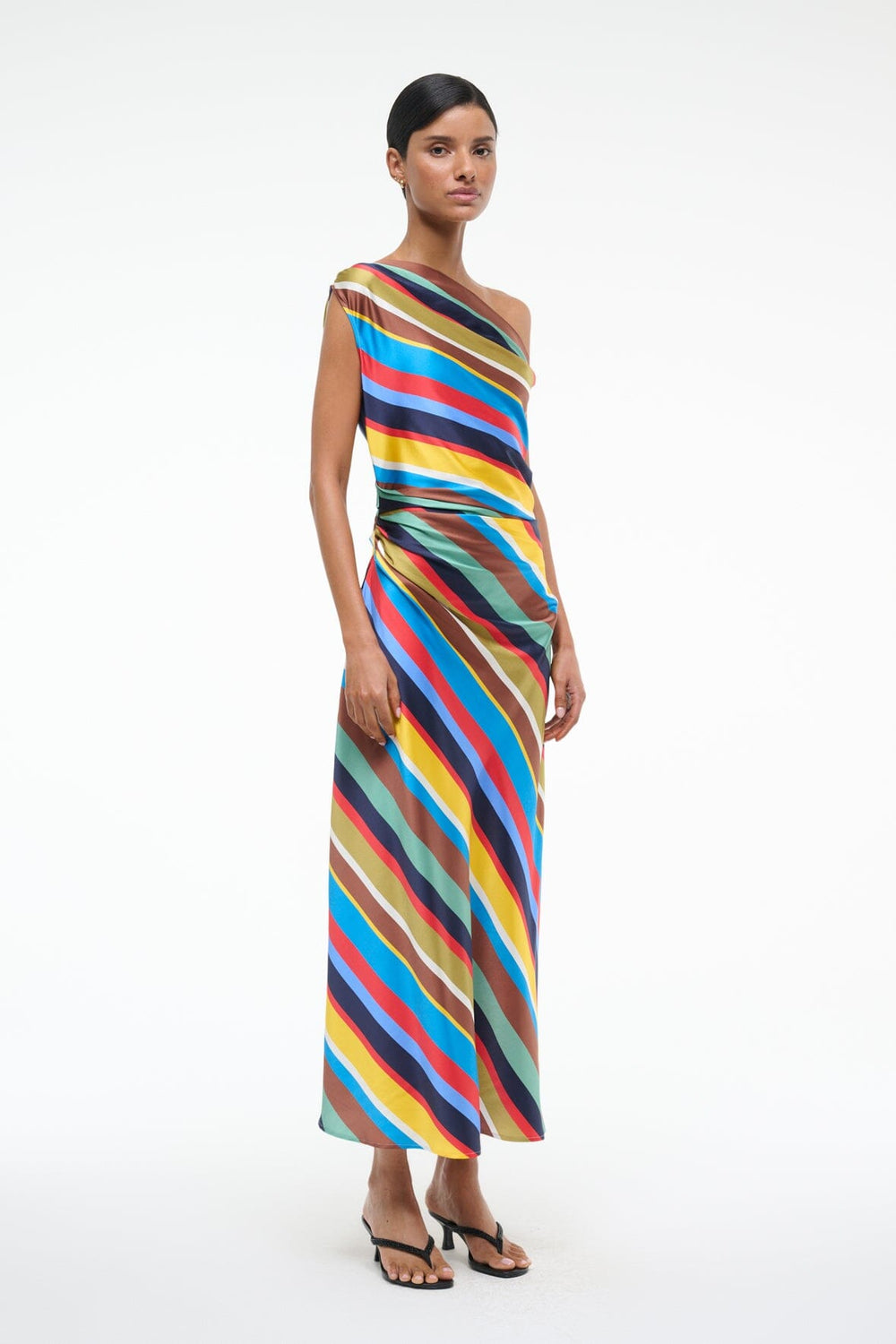 PHARE SILK DRESS MARKET STRIPE