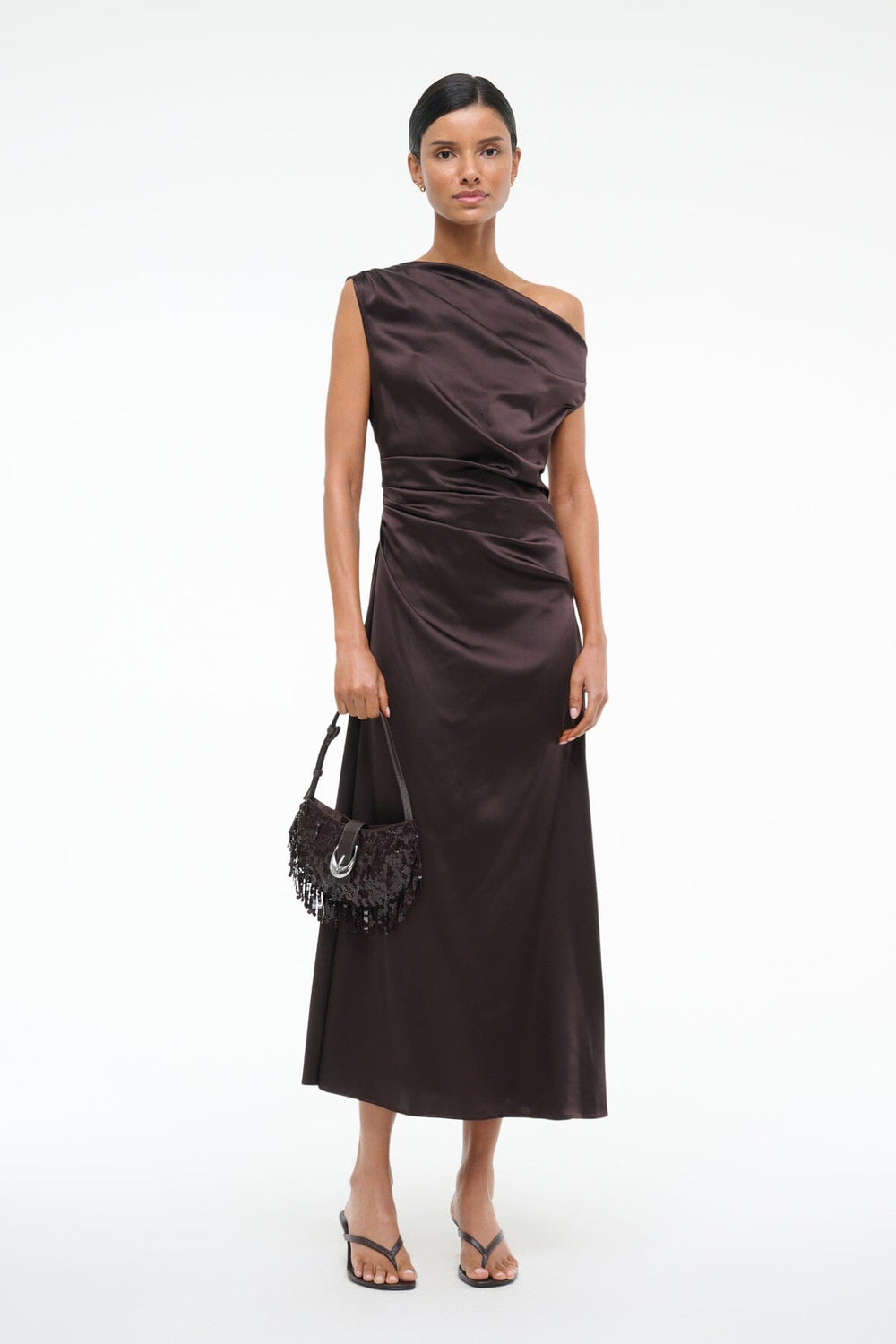 PHARE SILK DRESS EARTH
