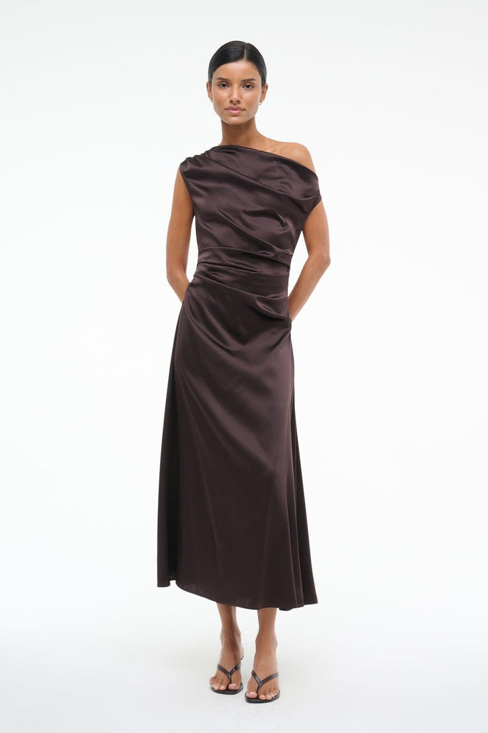 PHARE SILK DRESS EARTH