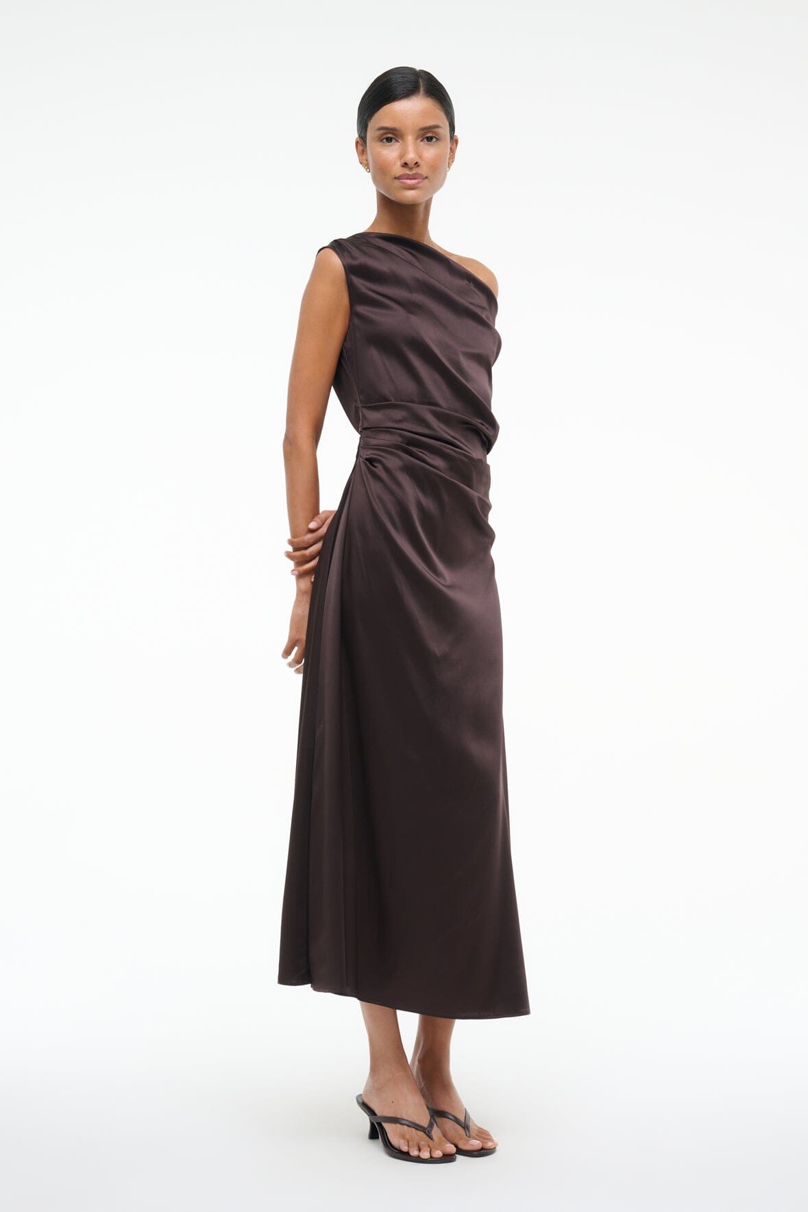 PHARE SILK DRESS EARTH