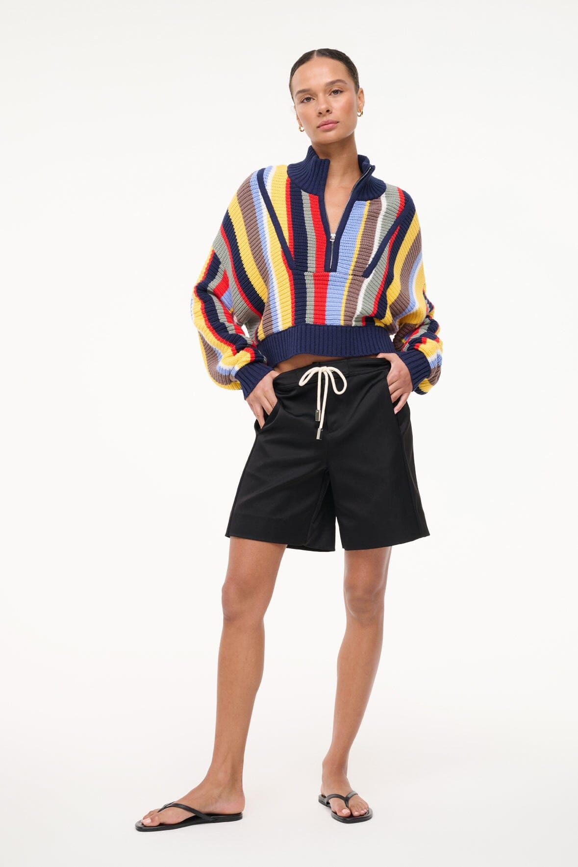 CROPPED HAMPTON SWEATER MARKET STRIPE