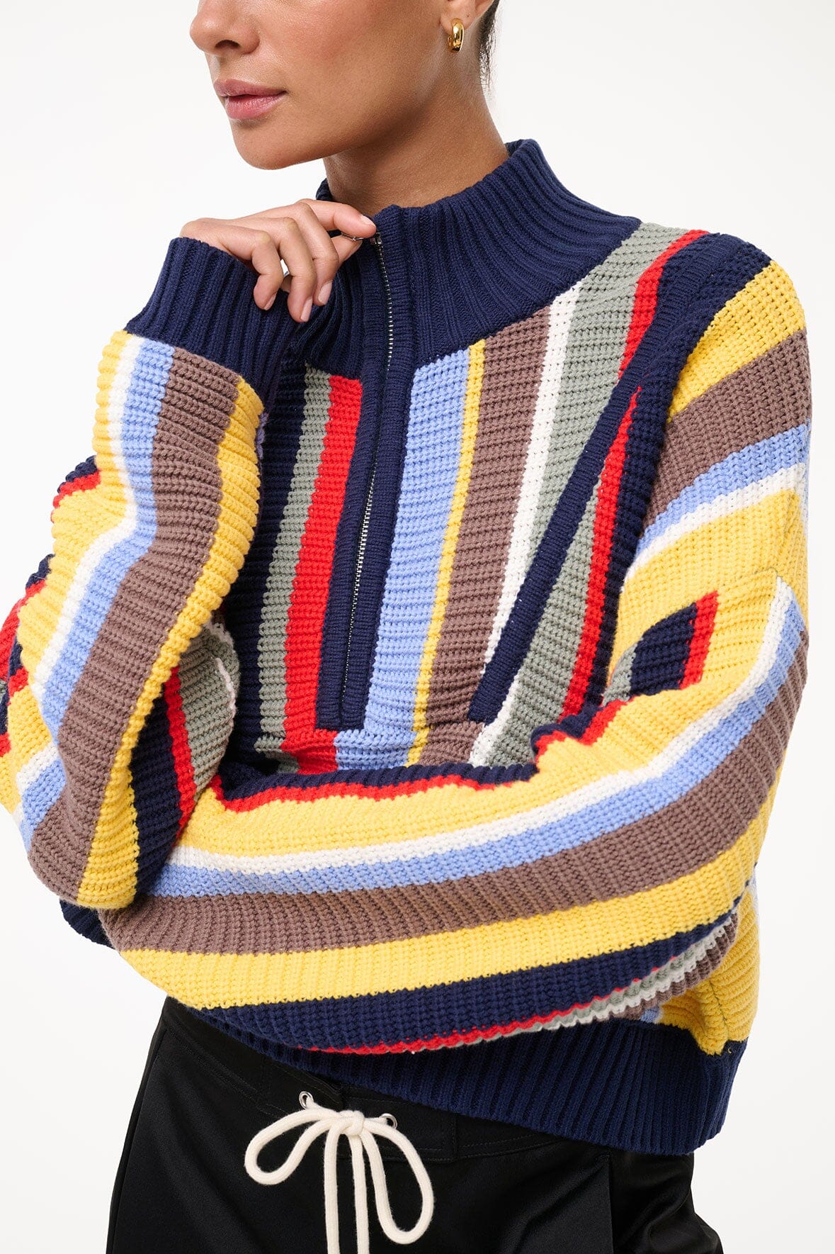 CROPPED HAMPTON SWEATER MARKET STRIPE