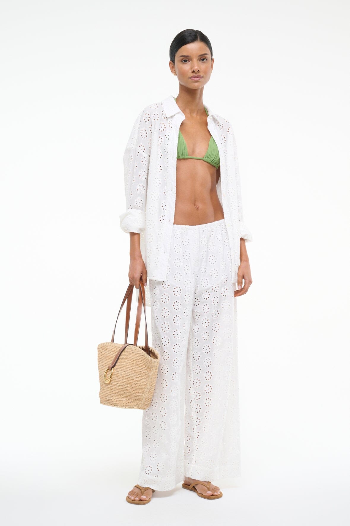 BONFIRE PANT WHITE EYELET