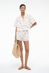 PADDLE LINEN SHORT POP SARDINES IVORY