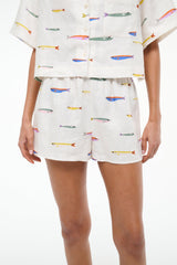 PADDLE LINEN SHORT POP SARDINES IVORY