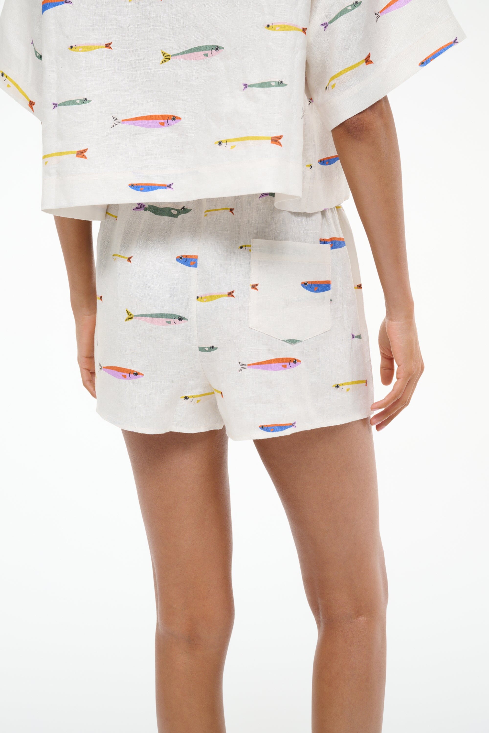 PADDLE LINEN SHORT POP SARDINES IVORY