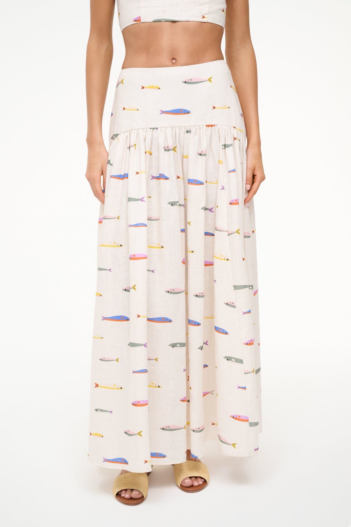 PROCIDA LINEN SKIRT POP SARDINES IVORY