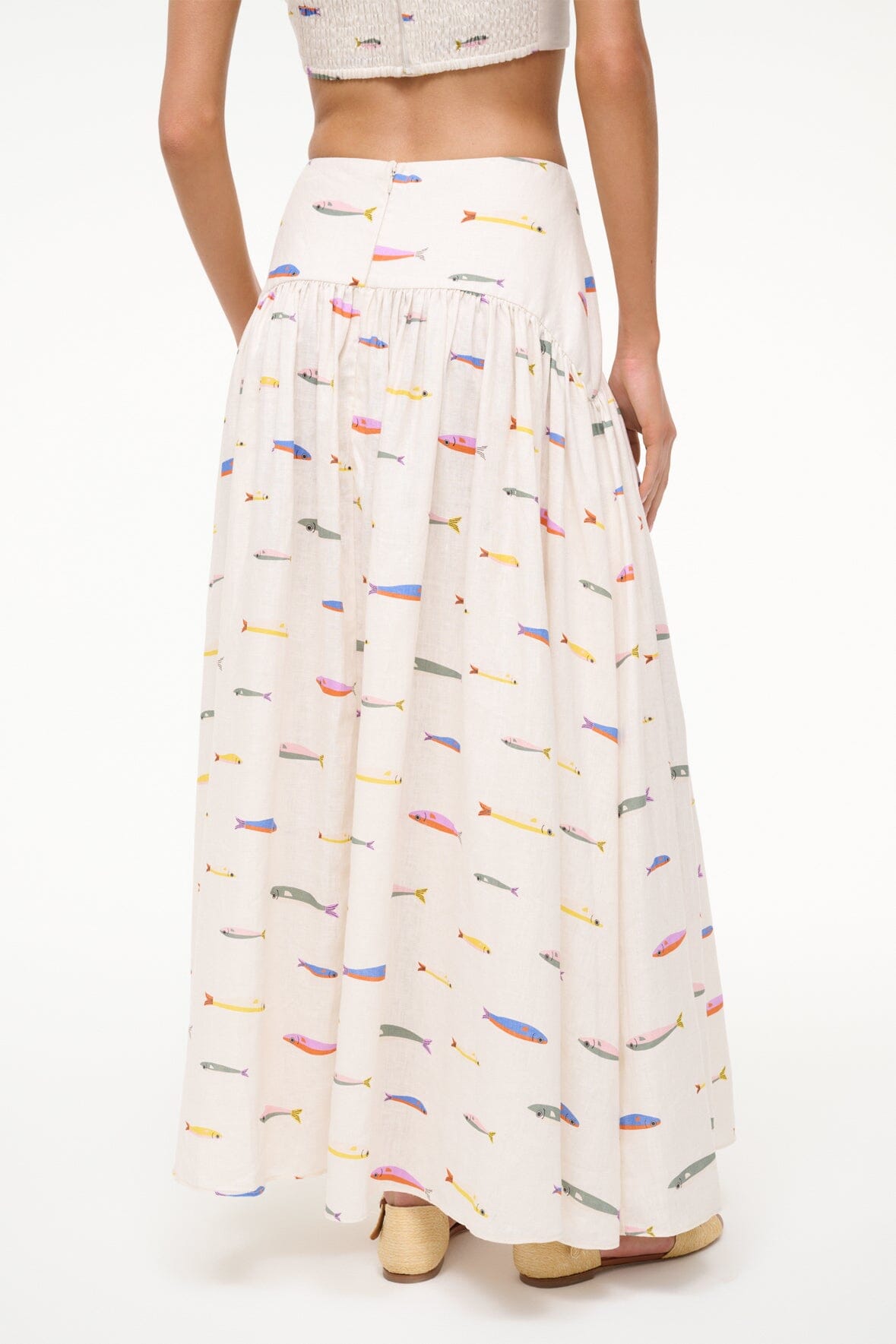 PROCIDA LINEN SKIRT POP SARDINES IVORY
