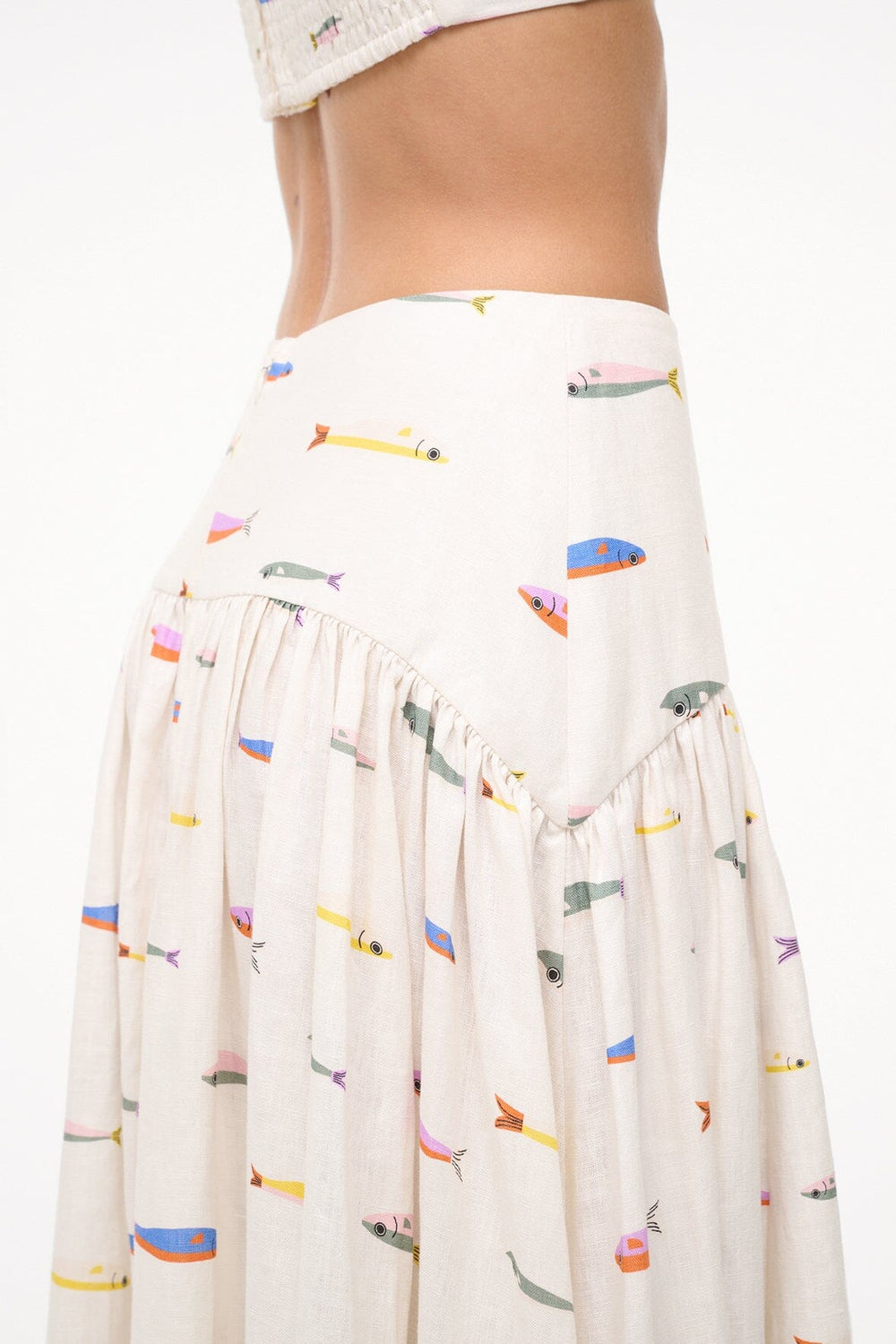 PROCIDA LINEN SKIRT POP SARDINES IVORY