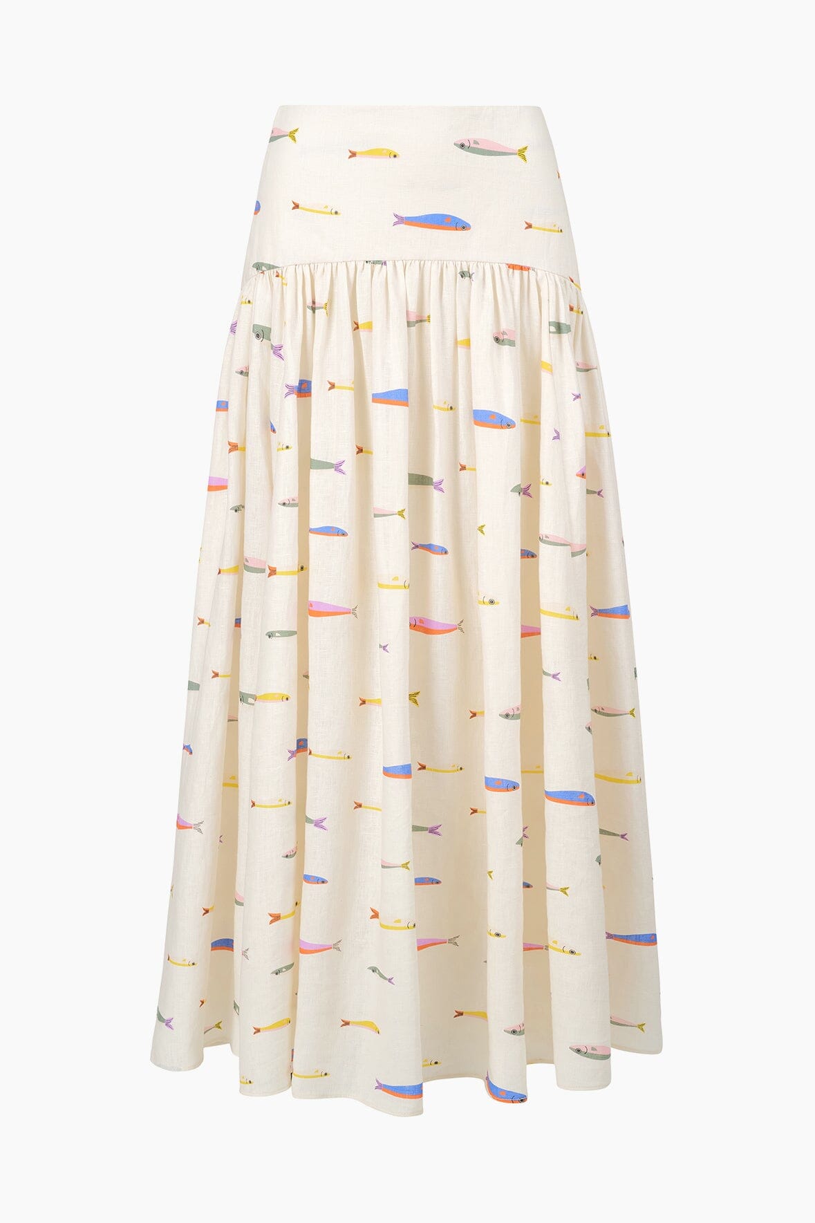 PROCIDA LINEN SKIRT POP SARDINES IVORY