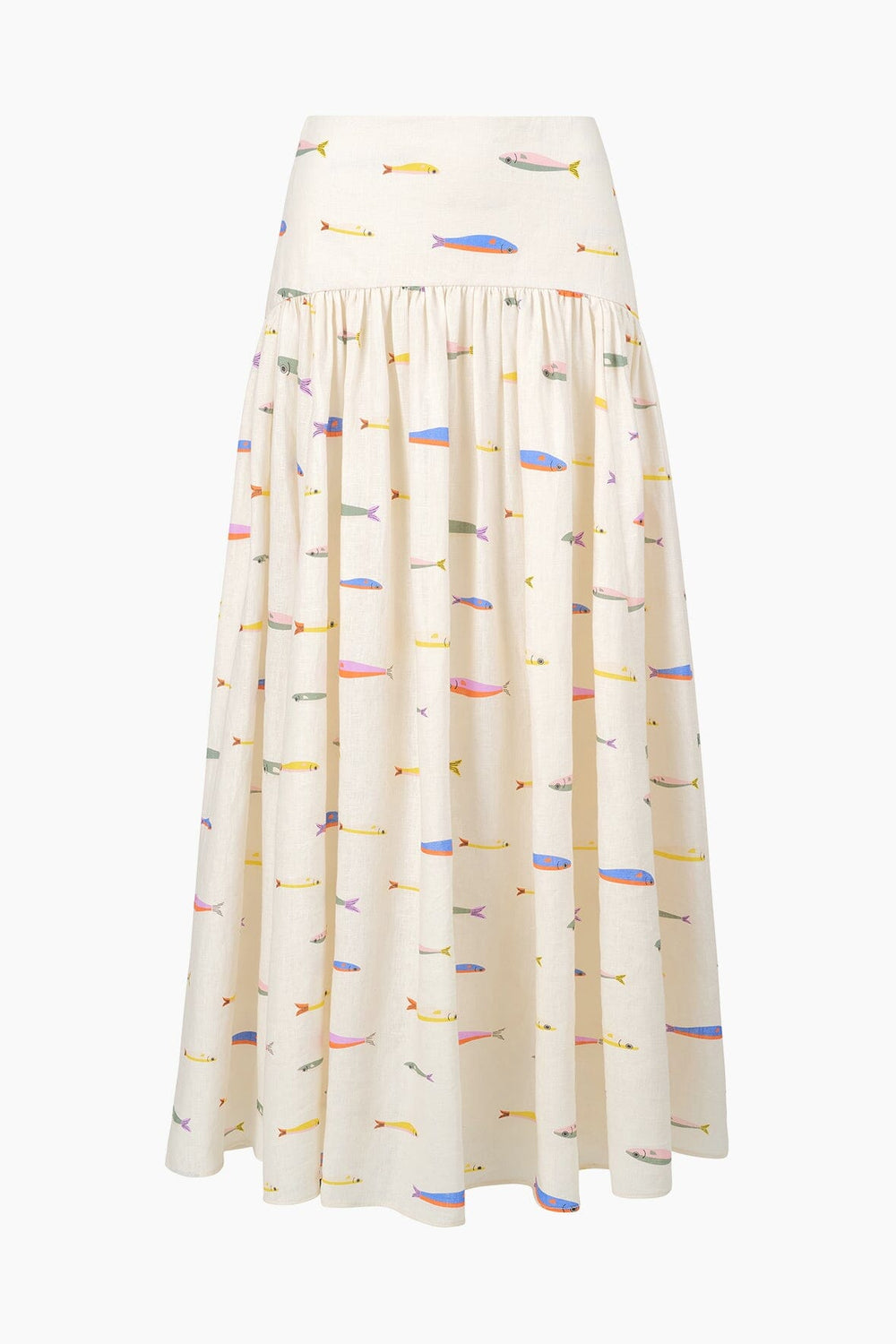 PROCIDA LINEN SKIRT POP SARDINES IVORY