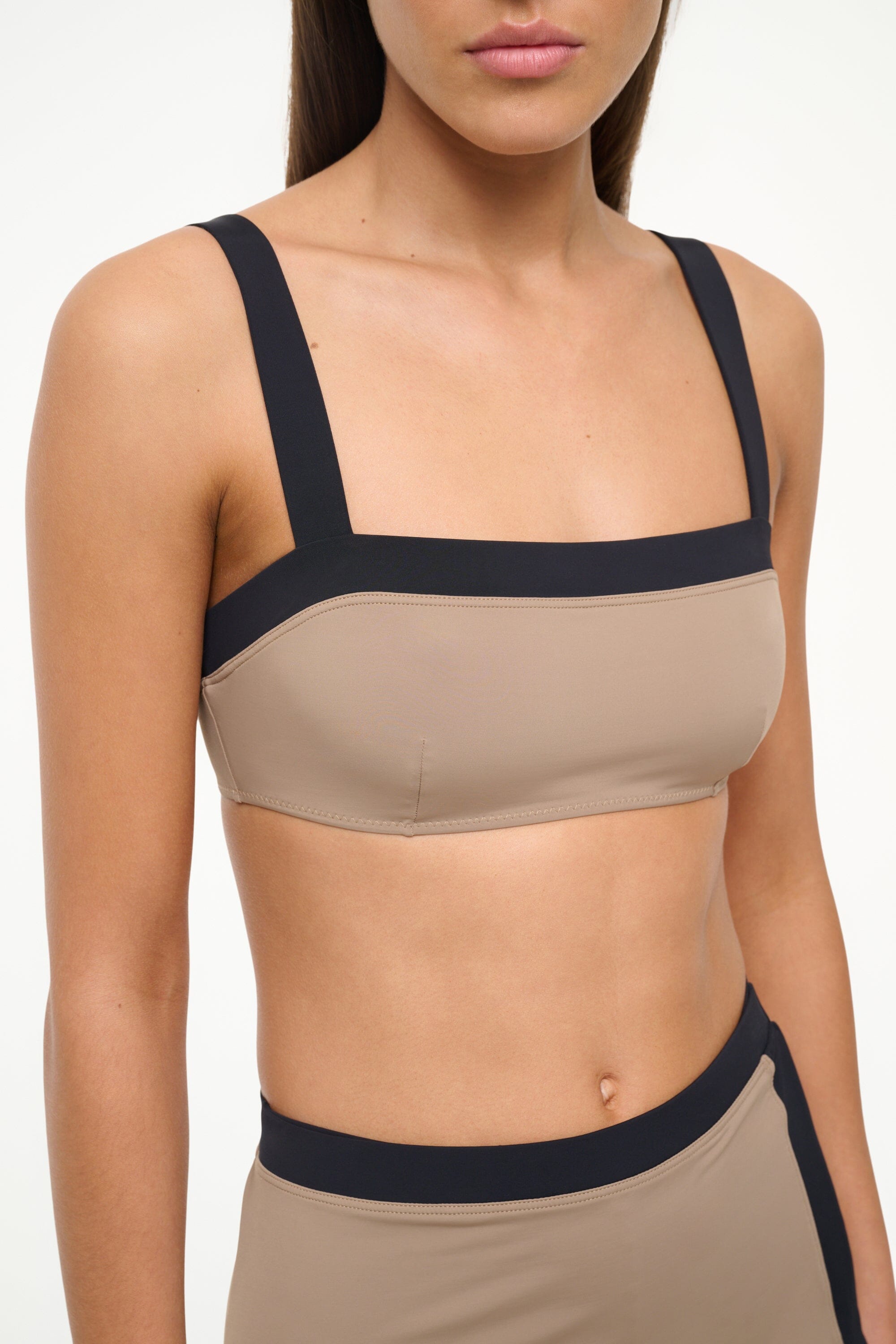 LIV BIKINI TOP TAUPE/BLACK