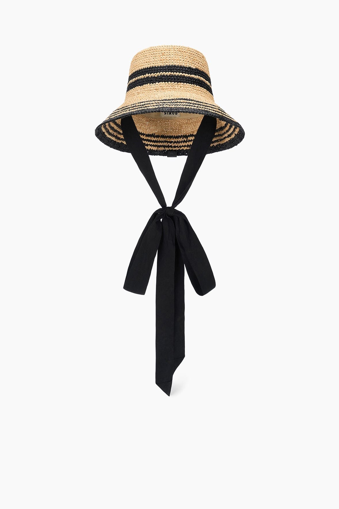 RITA RIBBON HAT NATURAL/BLACK