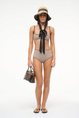 RITA RIBBON HAT NATURAL/BLACK