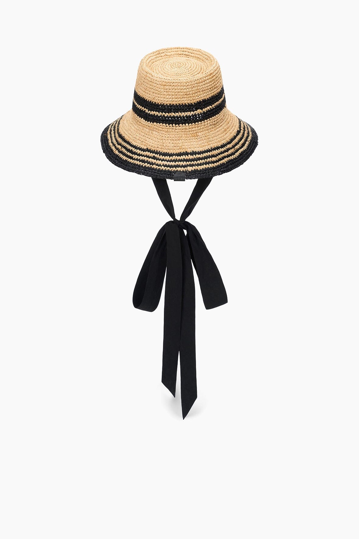 RITA RIBBON HAT NATURAL/BLACK