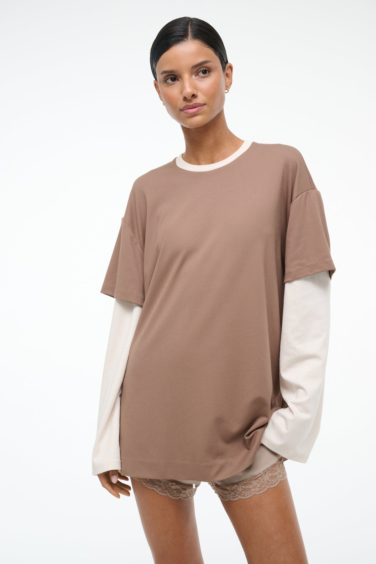 WILLIAM TEE TAUPE/ECRU
