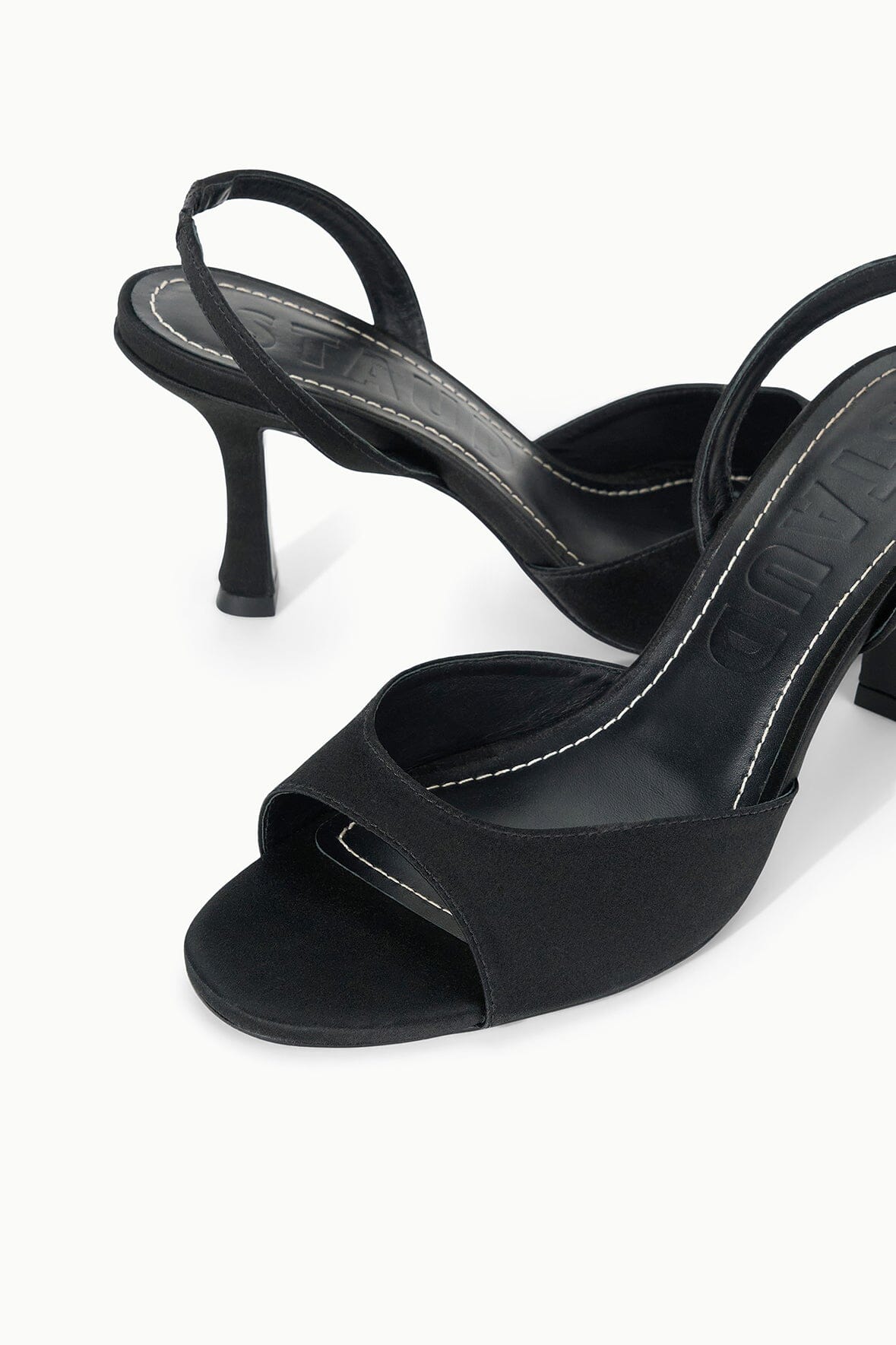 BRIGITTE HEEL BLACK SATIN 2