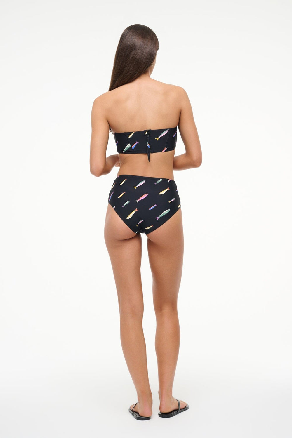 DEVON HIGH RISE BIKINI BOTTOM POP SARDINES BLACK
