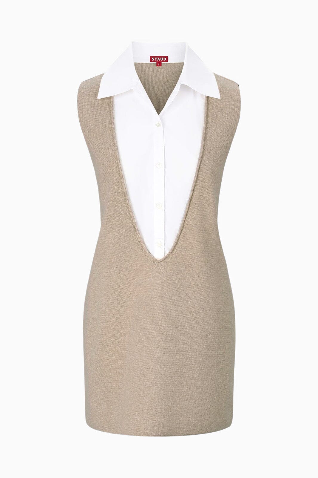 LESLIE MINI DRESS SAND/WHITE