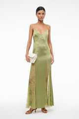 TRINITY SILK DRESS MOSS