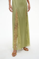 TRINITY SILK DRESS MOSS
