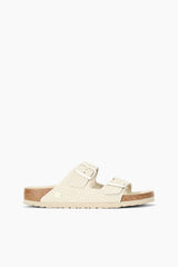BIRKENSTOCK ARIZONA WOVEN EMBOSSED SANDAL ECRU