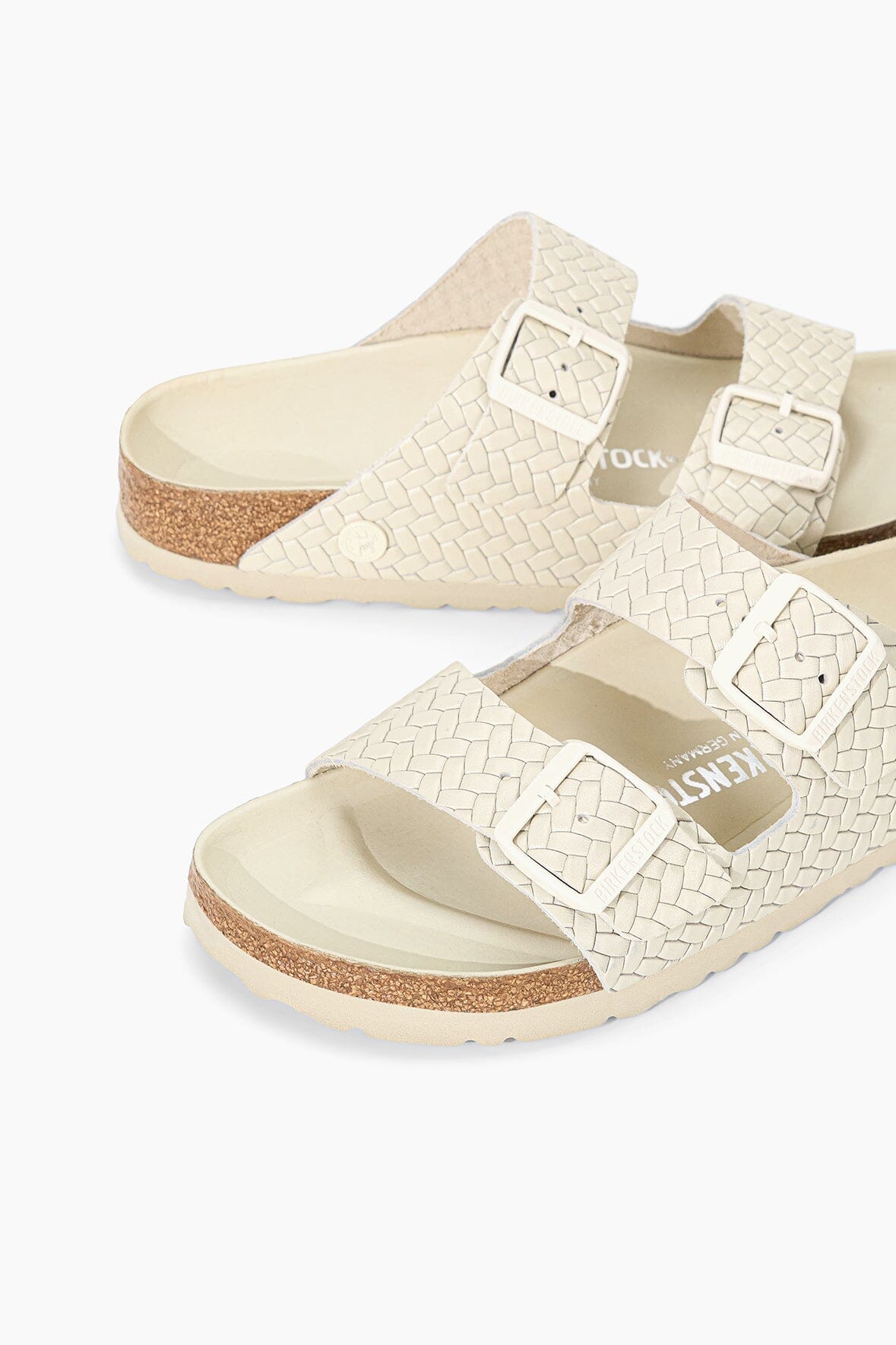 BIRKENSTOCK ARIZONA WOVEN EMBOSSED SANDAL ECRU