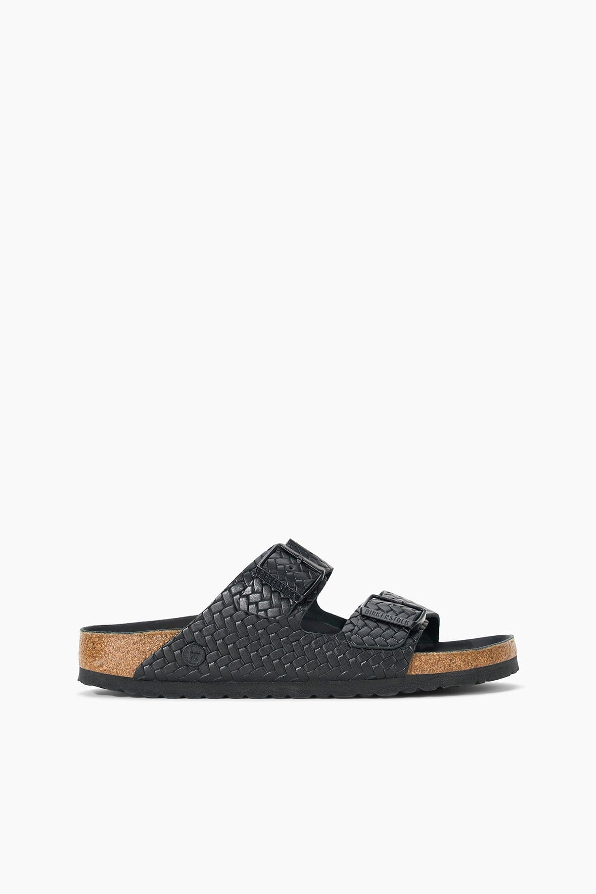 BIRKENSTOCK ARIZONA WOVEN EMBOSSED SANDAL BLACK