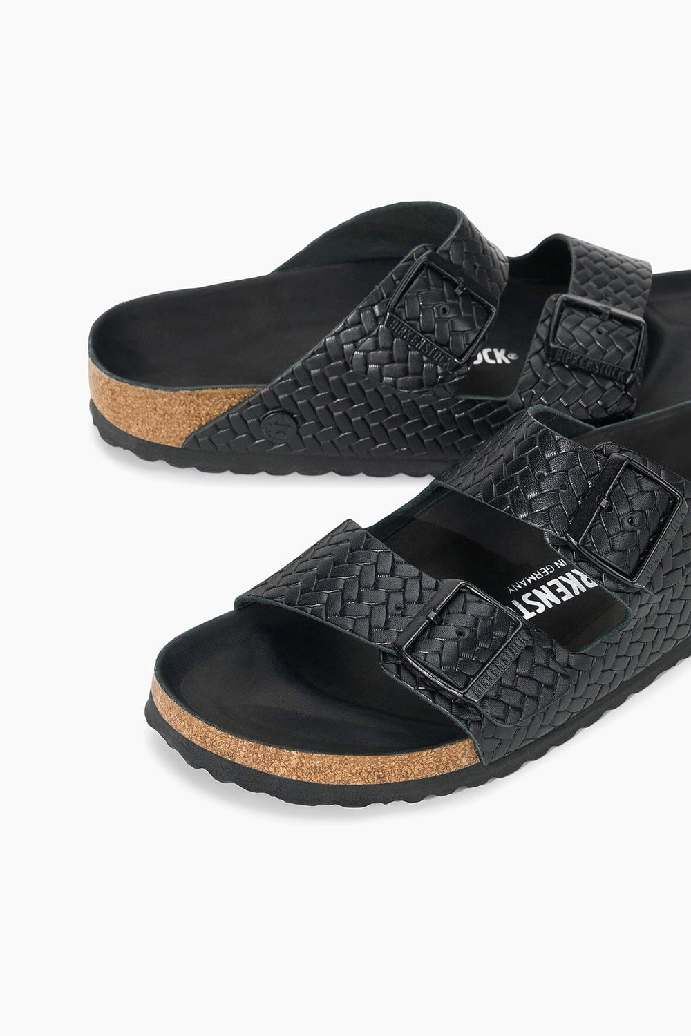 BIRKENSTOCK ARIZONA WOVEN EMBOSSED SANDAL BLACK