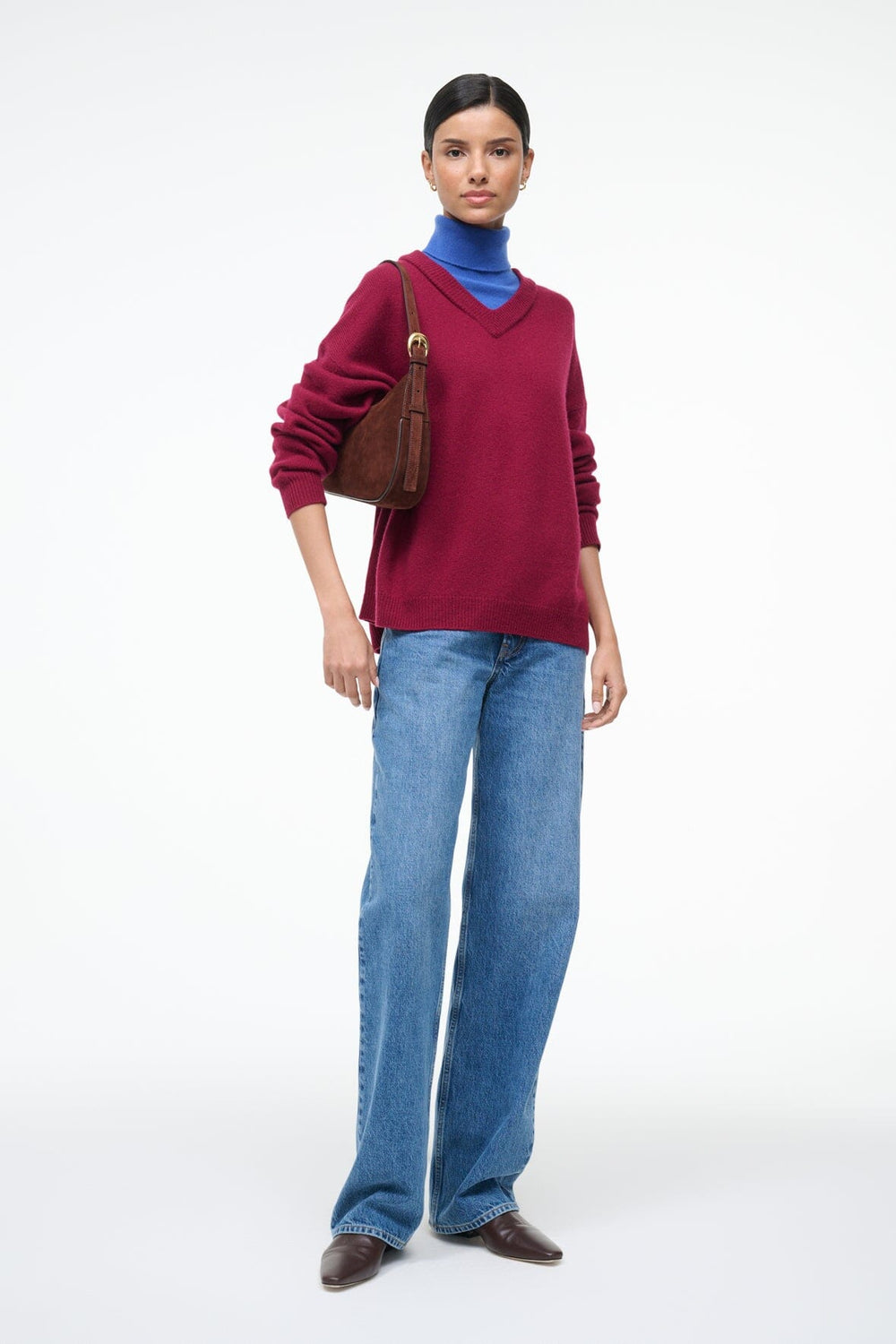 PINE SHOULDER BAG MAHOGANY SUEDE