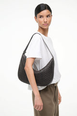 LARGE DEMY SHOULDER BAG ESPRESSO WOVEN
