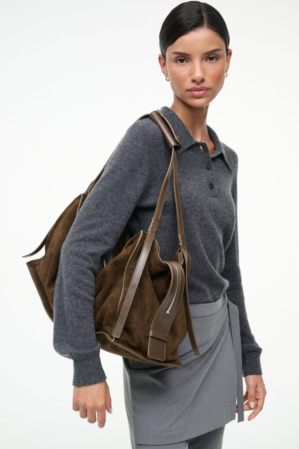 LARGE HAROLD BAG TRUFFLE SUEDE