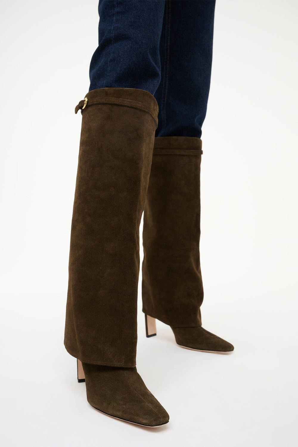 WALLY FOLDOVER HIGH HEEL BOOT TRUFFLE