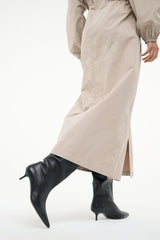 SEBASTIAN KITTEN HEEL BOOT BLACK