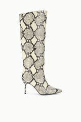 SEBASTIAN HIGH HEEL BOOT WHITE SNAKE