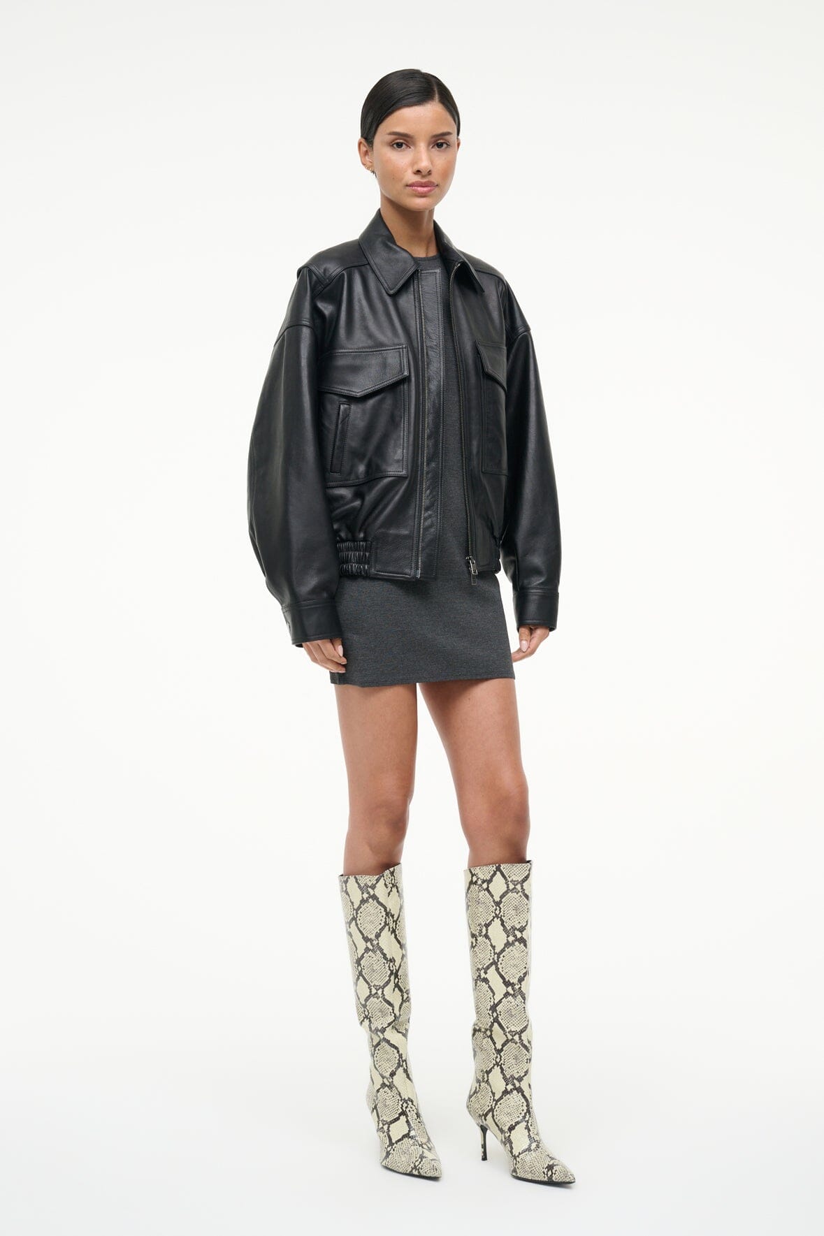 SEBASTIAN HIGH HEEL BOOT WHITE SNAKE