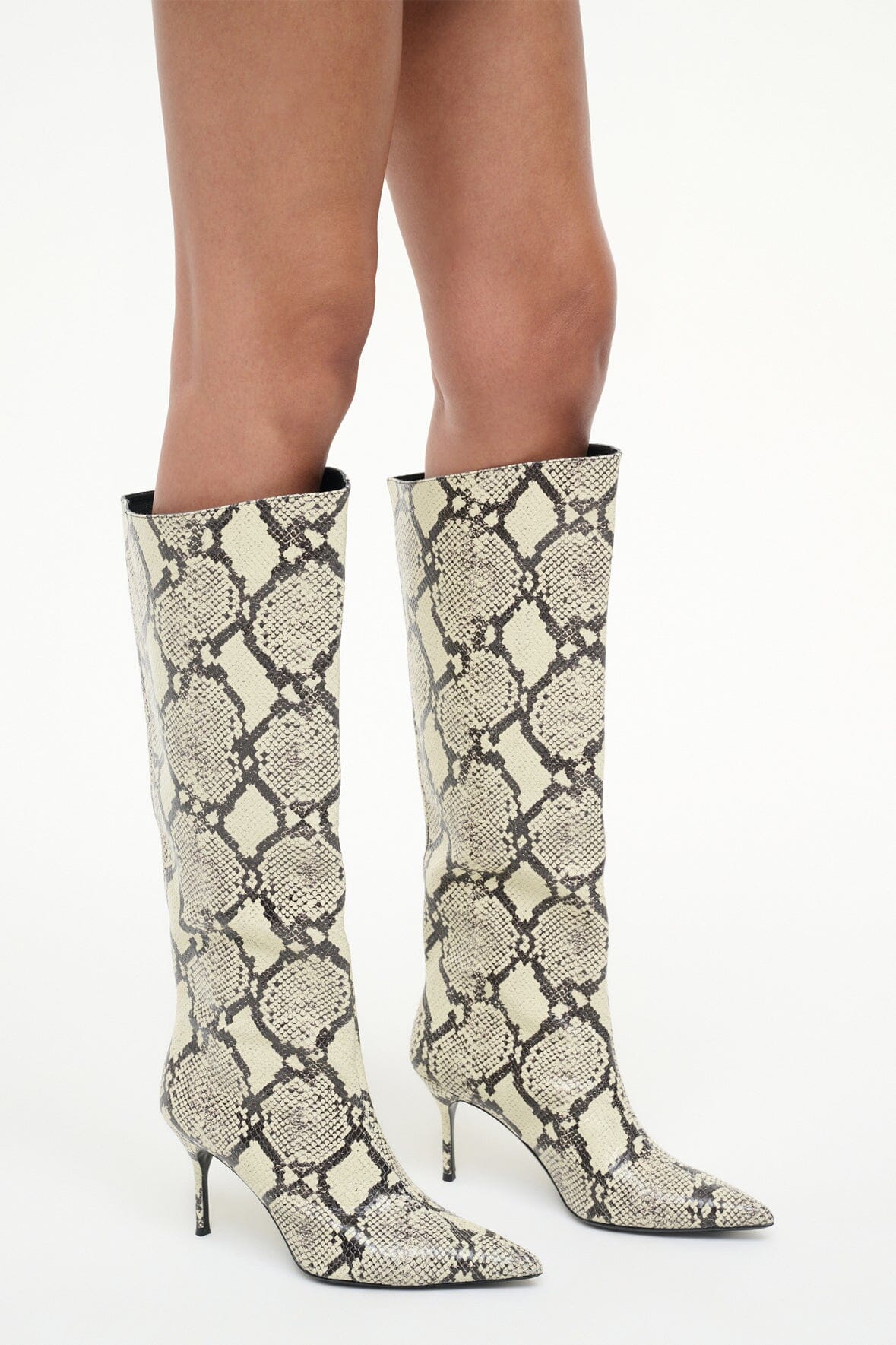 SEBASTIAN HIGH HEEL BOOT WHITE SNAKE