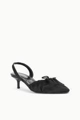 ALBA BALLET SLINGBACK BLACK SATIN