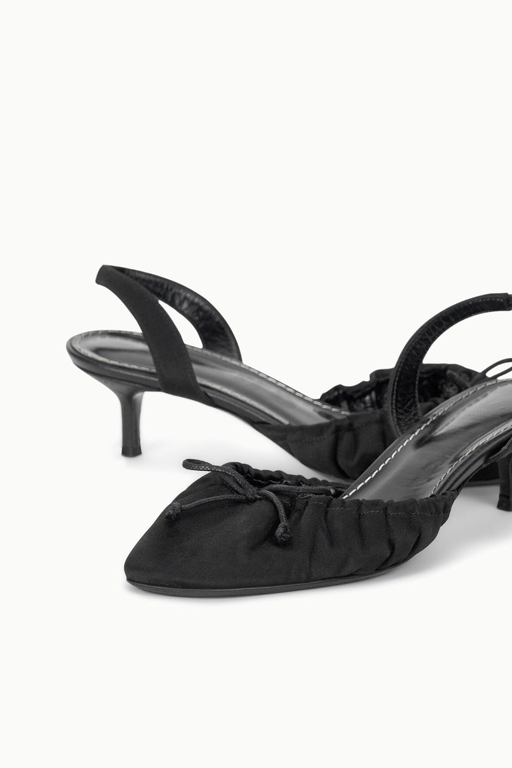 ALBA BALLET SLINGBACK BLACK SATIN