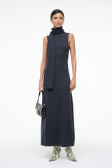 CANAL MIDI DRESS CHARCOAL