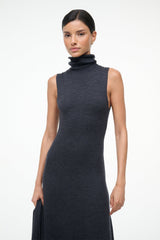 CANAL MIDI DRESS CHARCOAL