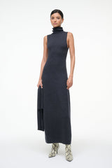 CANAL MIDI DRESS CHARCOAL