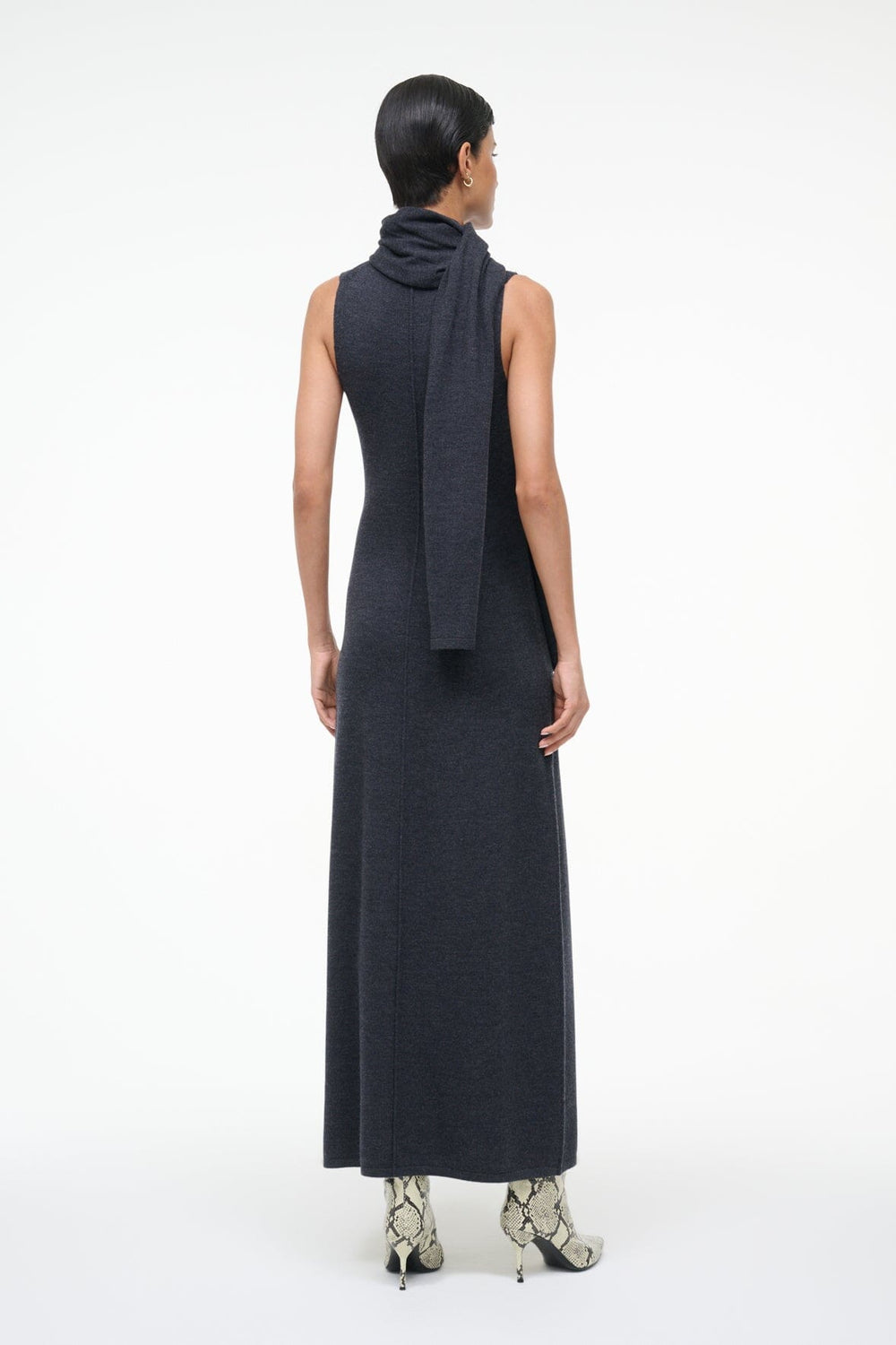 CANAL MIDI DRESS CHARCOAL