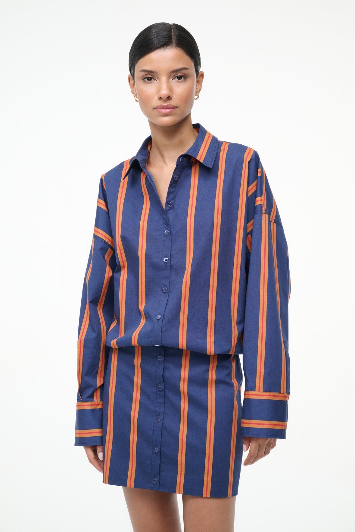CYNTHIA DRESS RAILROAD STRIPE