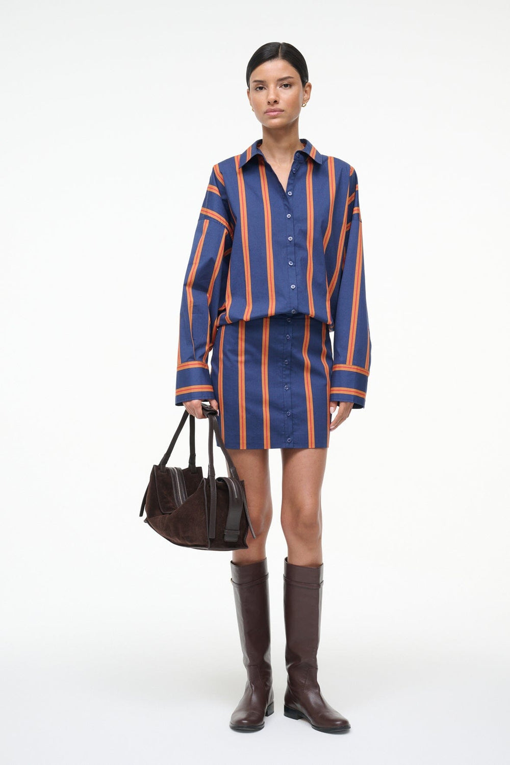 CYNTHIA DRESS RAILROAD STRIPE