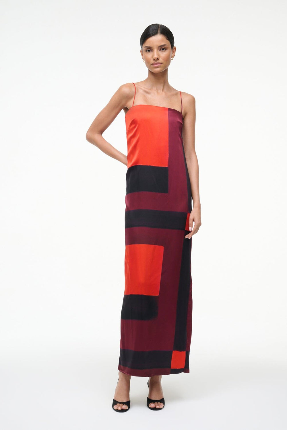 MAE SILK DRESS RUBY PRISM