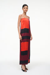 MAE SILK DRESS RUBY PRISM