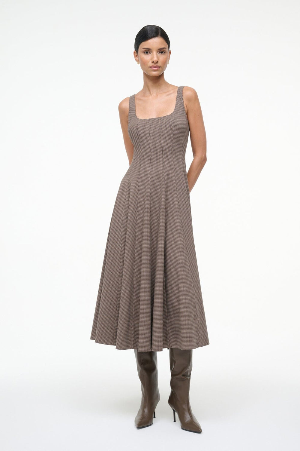WELLS DRESS HOUNDSTOOTH