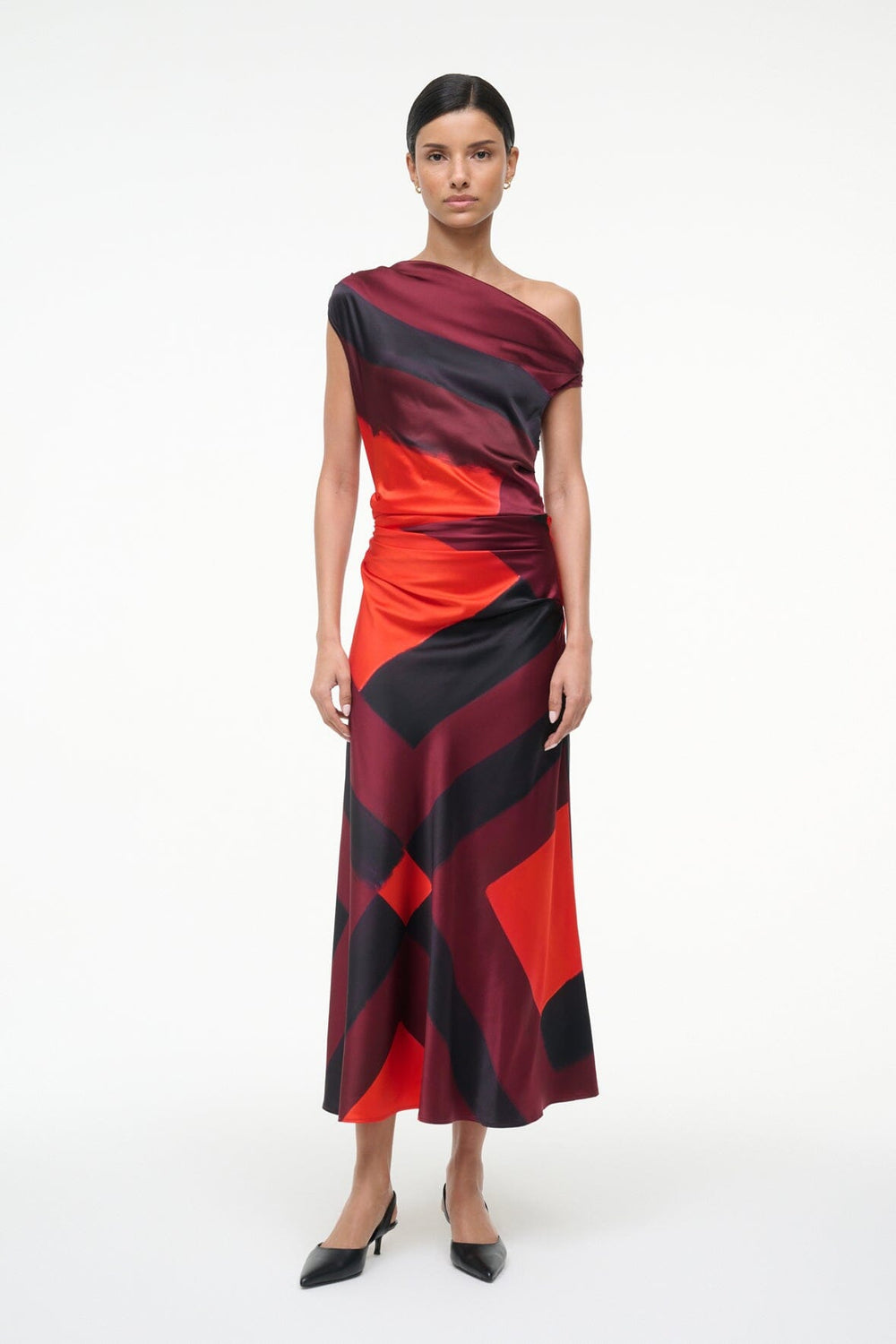 PHARE SILK DRESS RUBY PRISM