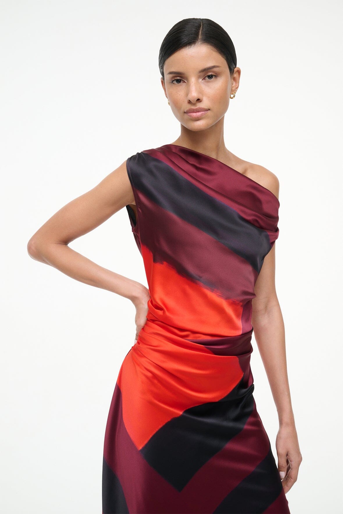 PHARE SILK DRESS RUBY PRISM